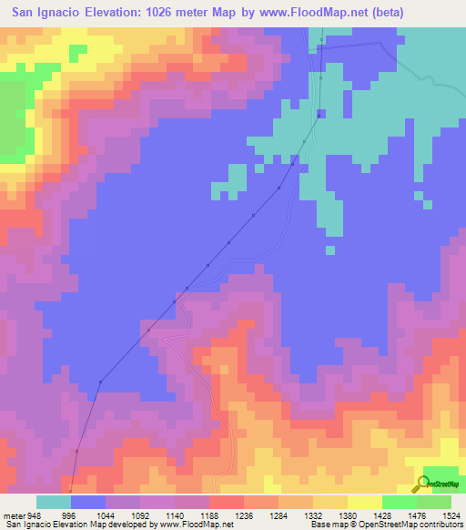 San Ignacio,Guatemala Elevation Map