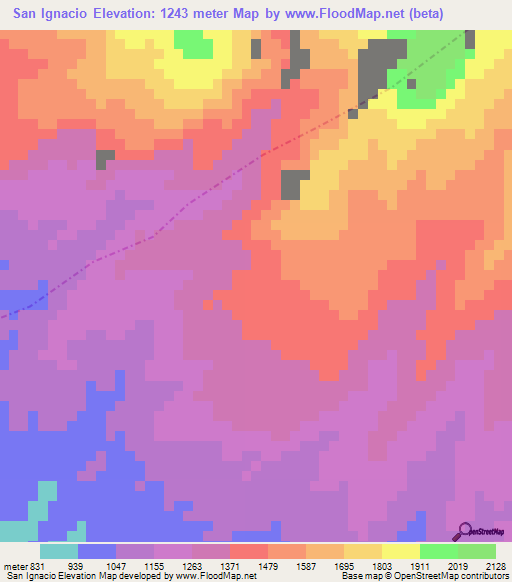 San Ignacio,Guatemala Elevation Map