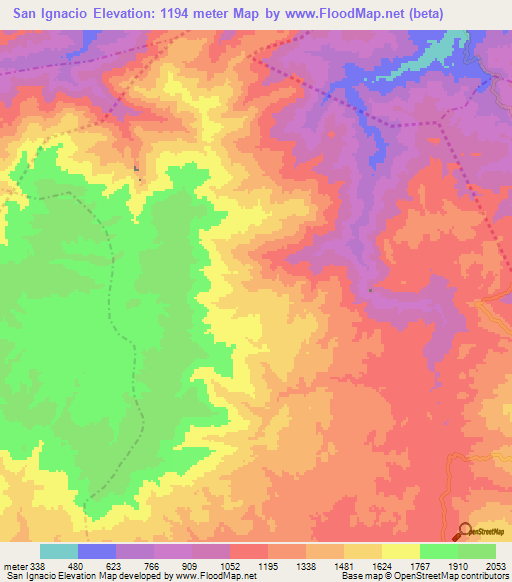 San Ignacio,Guatemala Elevation Map