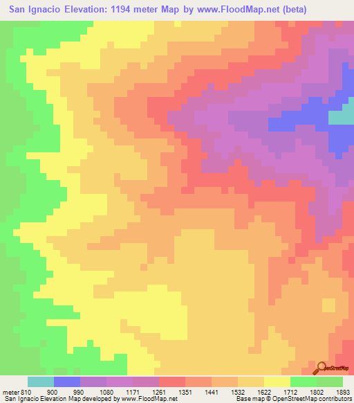 San Ignacio,Guatemala Elevation Map