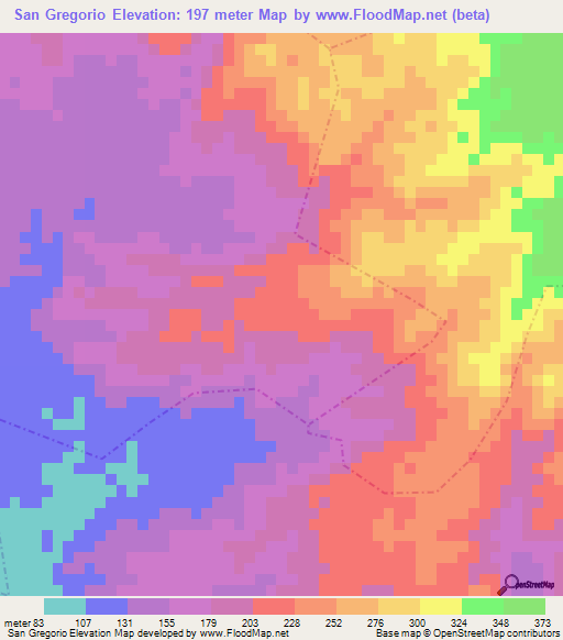 San Gregorio,Guatemala Elevation Map