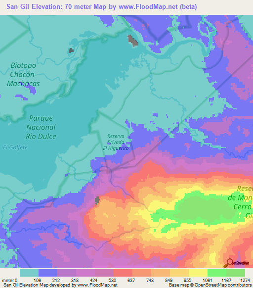 San Gil,Guatemala Elevation Map