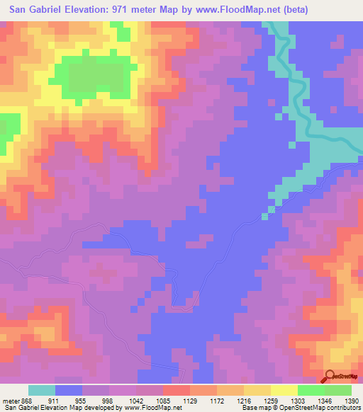 San Gabriel,Guatemala Elevation Map