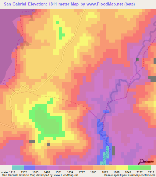 San Gabriel,Guatemala Elevation Map