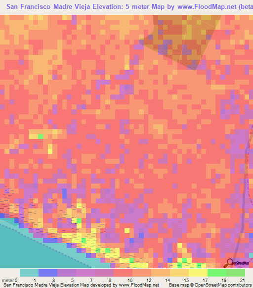 San Francisco Madre Vieja,Guatemala Elevation Map