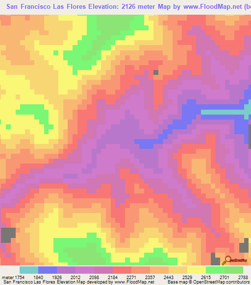 San Francisco Las Flores,Guatemala Elevation Map