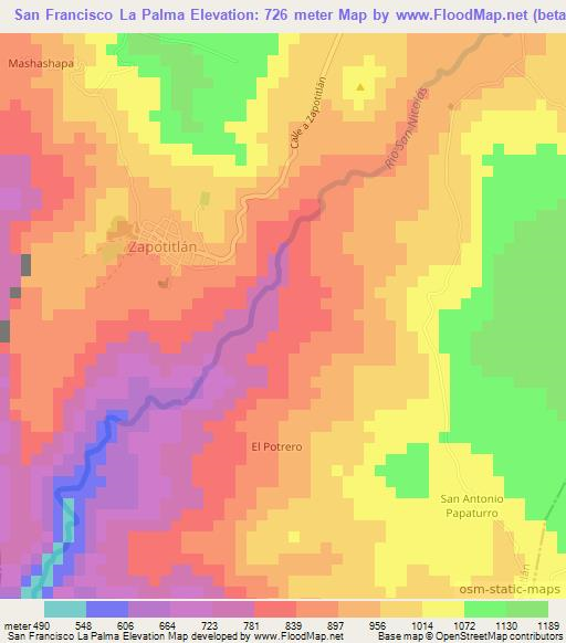 San Francisco La Palma,Guatemala Elevation Map