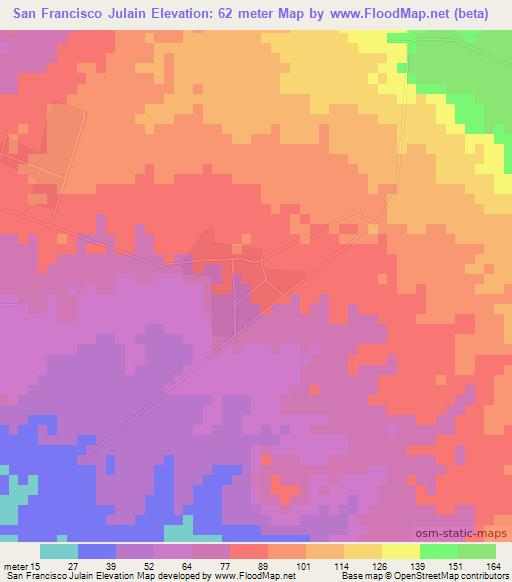 San Francisco Julain,Guatemala Elevation Map