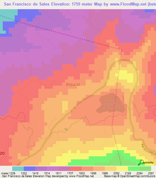 San Francisco de Sales,Guatemala Elevation Map