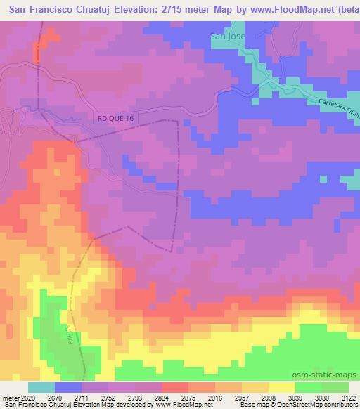 San Francisco Chuatuj,Guatemala Elevation Map