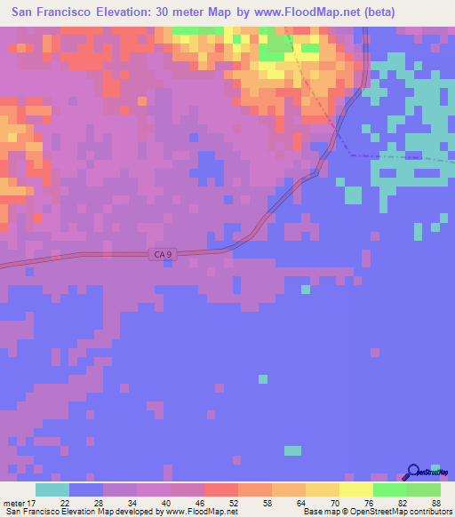 San Francisco,Guatemala Elevation Map