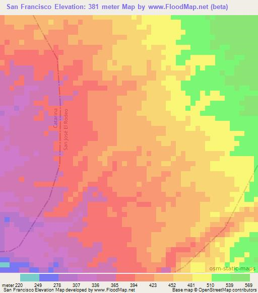 San Francisco,Guatemala Elevation Map