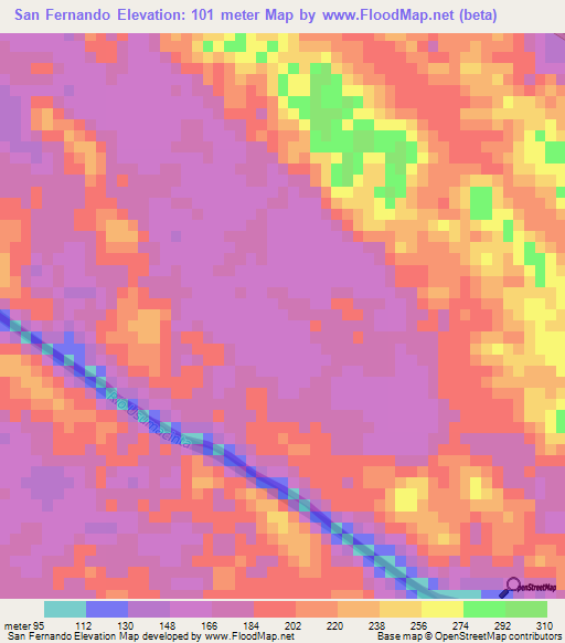 San Fernando,Guatemala Elevation Map