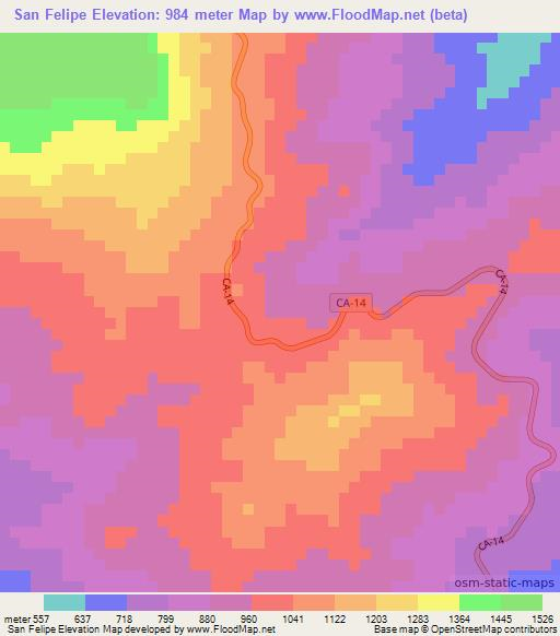 San Felipe,Guatemala Elevation Map