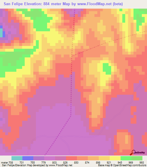 San Felipe,Guatemala Elevation Map