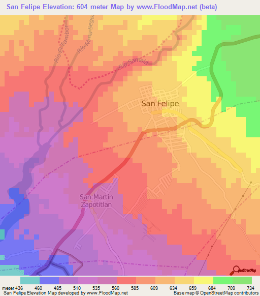 San Felipe,Guatemala Elevation Map