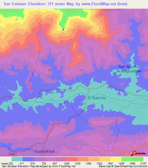 San Esteban,Guatemala Elevation Map