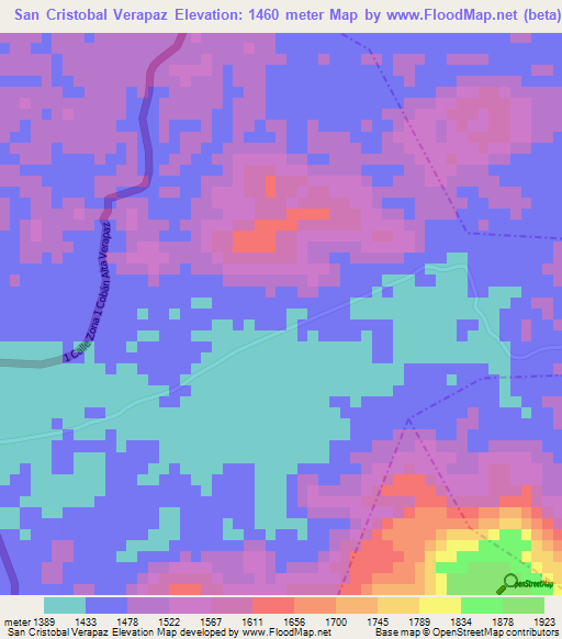 San Cristobal Verapaz,Guatemala Elevation Map