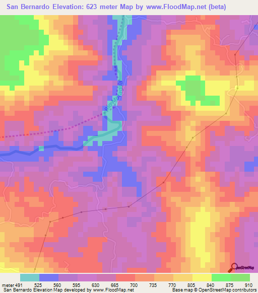 San Bernardo,Guatemala Elevation Map