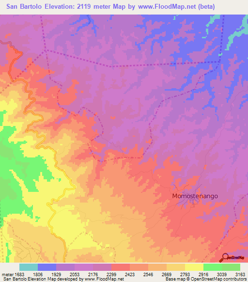 San Bartolo,Guatemala Elevation Map