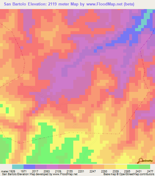 San Bartolo,Guatemala Elevation Map