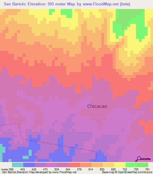 San Bartolo,Guatemala Elevation Map