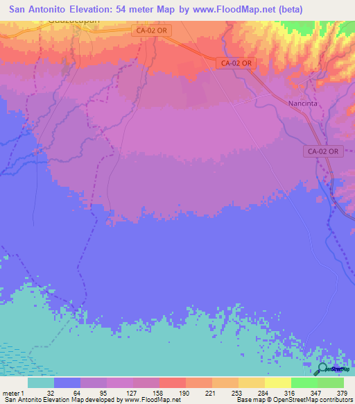 San Antonito,Guatemala Elevation Map