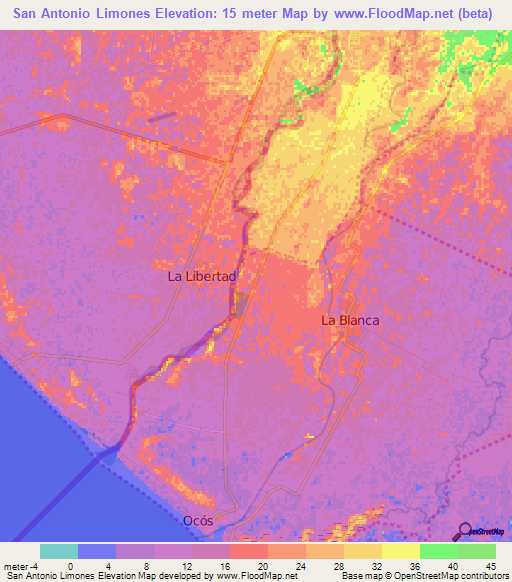 San Antonio Limones,Guatemala Elevation Map