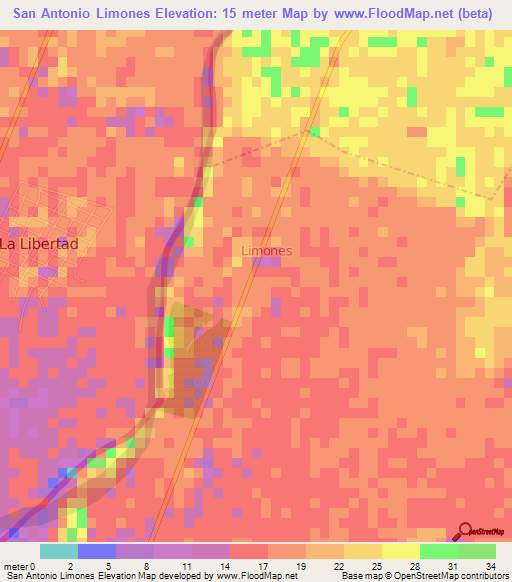 San Antonio Limones,Guatemala Elevation Map