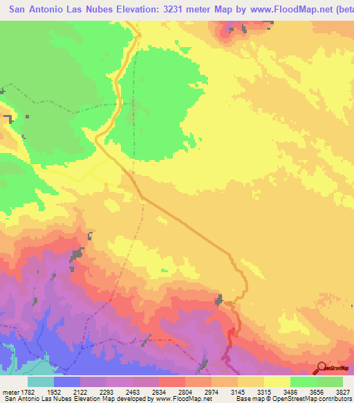 San Antonio Las Nubes,Guatemala Elevation Map