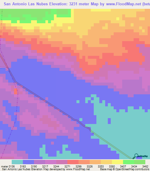 San Antonio Las Nubes,Guatemala Elevation Map