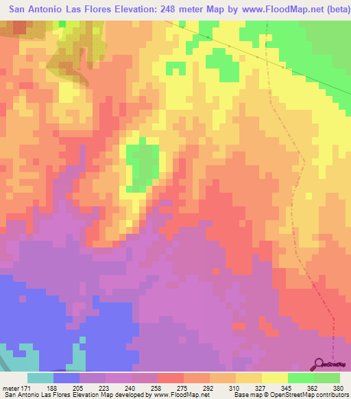 San Antonio Las Flores,Guatemala Elevation Map