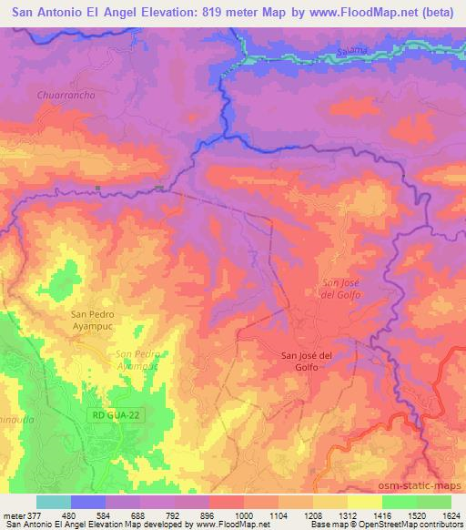 San Antonio El Angel,Guatemala Elevation Map