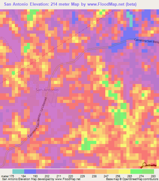 San Antonio,Guatemala Elevation Map