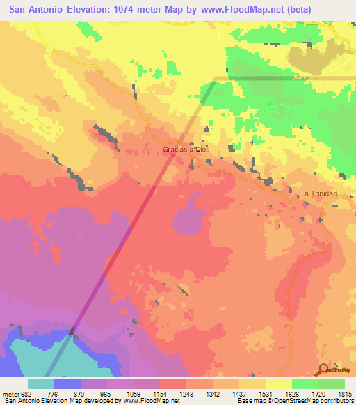 San Antonio,Guatemala Elevation Map