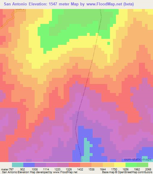 San Antonio,Guatemala Elevation Map