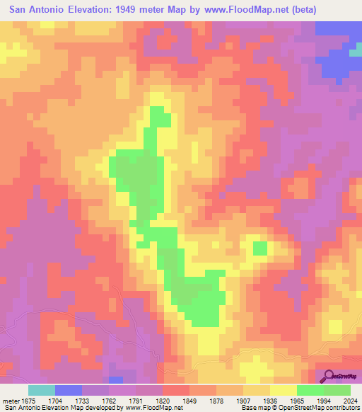 San Antonio,Guatemala Elevation Map