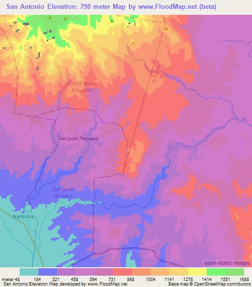 San Antonio,Guatemala Elevation Map