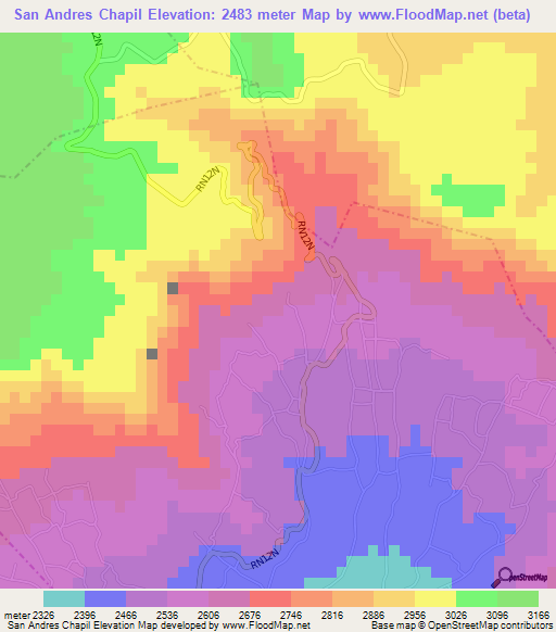 San Andres Chapil,Guatemala Elevation Map