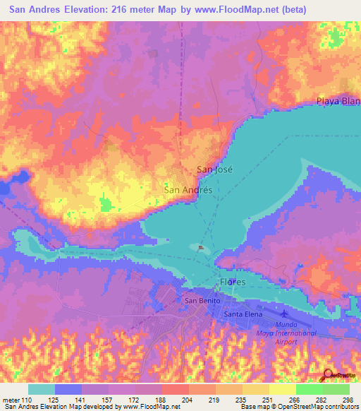 San Andres,Guatemala Elevation Map