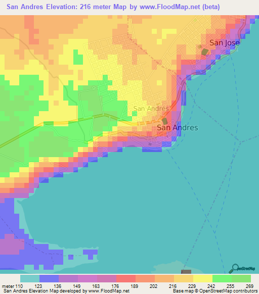 San Andres,Guatemala Elevation Map