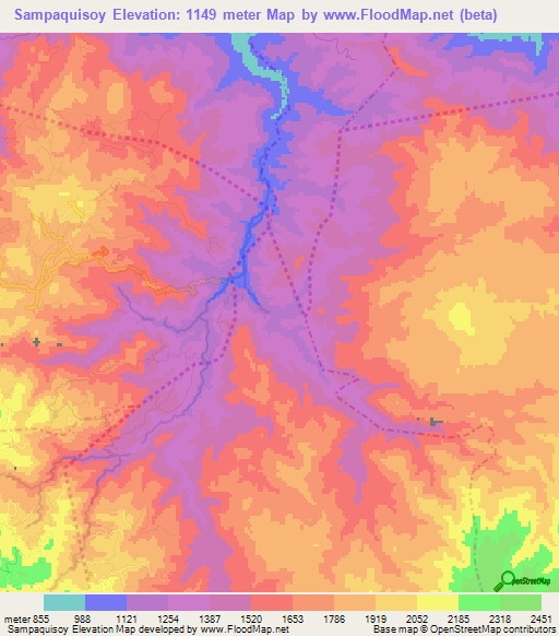 Sampaquisoy,Guatemala Elevation Map