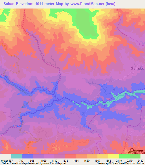 Saltan,Guatemala Elevation Map