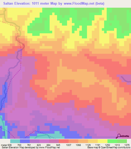 Saltan,Guatemala Elevation Map