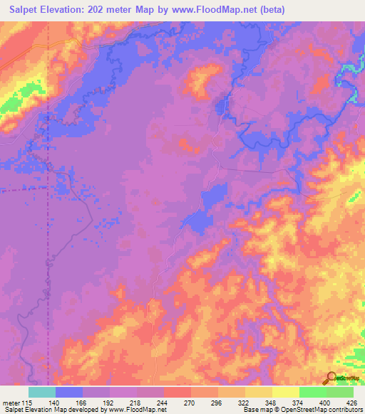 Salpet,Guatemala Elevation Map