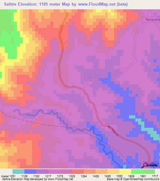 Salitre,Guatemala Elevation Map