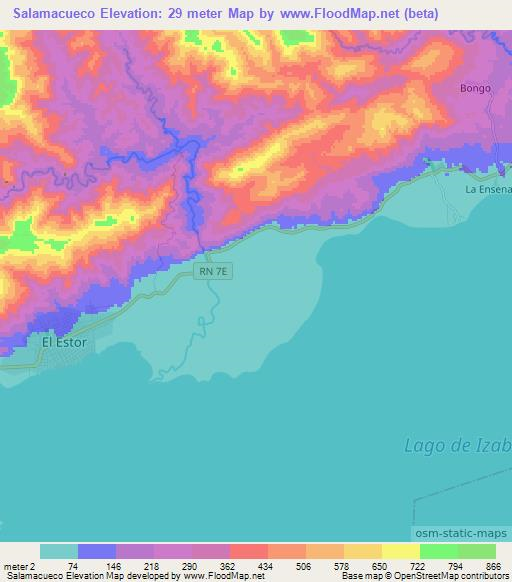 Salamacueco,Guatemala Elevation Map