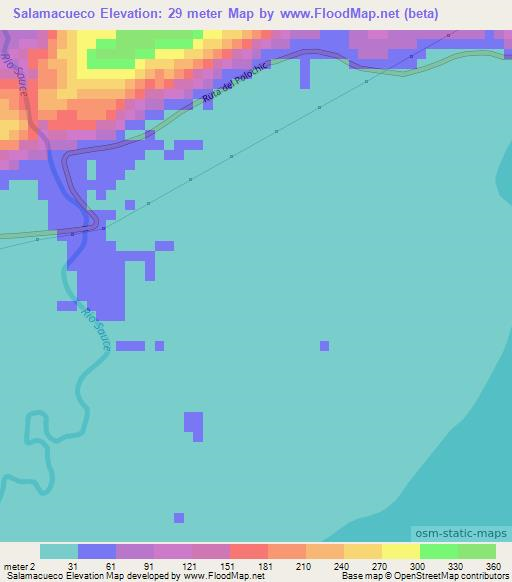 Salamacueco,Guatemala Elevation Map