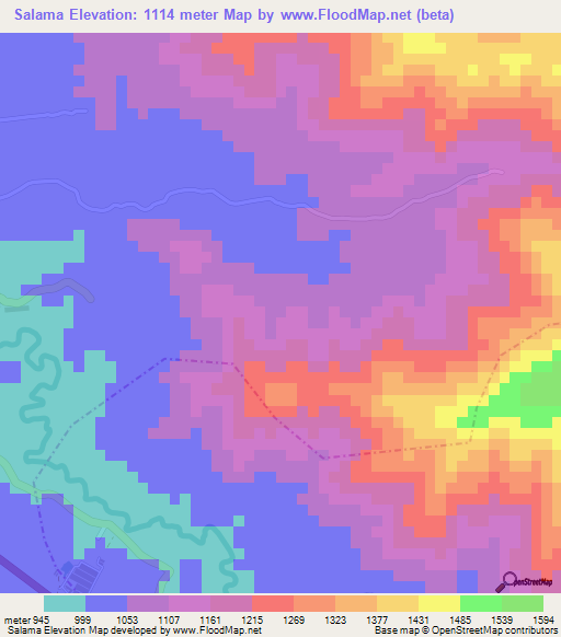 Salama,Guatemala Elevation Map