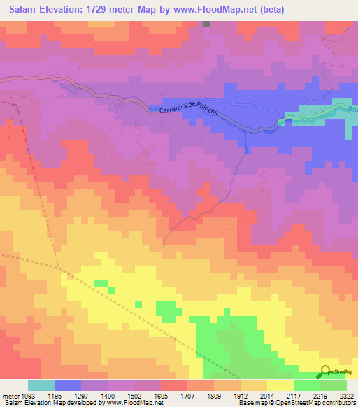 Salam,Guatemala Elevation Map